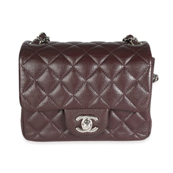 Chanel Raisin Caviar Quilted Classic Square Mini Flap Bag - Picture 1 of 8
